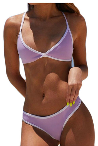 Generic Women’s Spaghetti Strap Halter 2PC Bikini Beach Bathing Suit Bathing Suit Push-up Bikini Set 1 XS