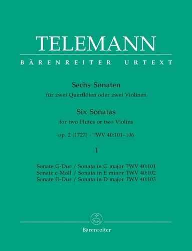 Sechs Sonaten Für 2 Querflöten Oder 2 Violinen Op. 2. Heft 1 - Six Sonatas for 2 Flutes Or 2 Violins Op.2/1