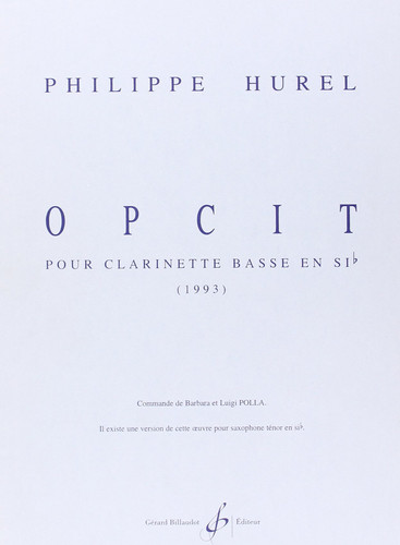 OPCIT - CLARINETTE EN SIB