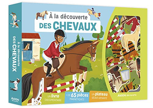 A la découverte des chevaux Avec un plateau géant aimanté et plus de 65 pièces magnétiques
