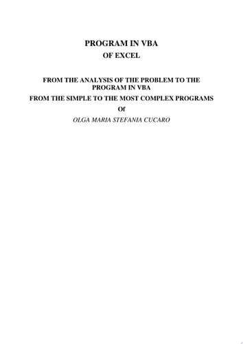 Program in VBA (Visual Basic for Applications)