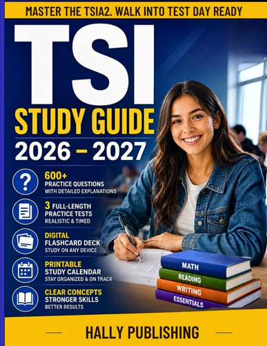 TSI Study Guide 2026 – 2027: The Complete TSIA2 Exam Prep with 600+ Practice Questions, 3 Full-Length Tests, Flashcards, and Clear Explanations to Pass the Texas Success Initiative Assessment