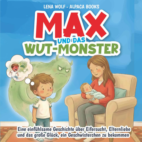 Max und das Wut-Monster: Eine einfühlsame Geschichte über Eifersucht, Elternliebe und das große Glück, ein Geschwisterchen zu bekommen (Mutmachbuch für Kinder ab 3 Jahren) (German Edition)