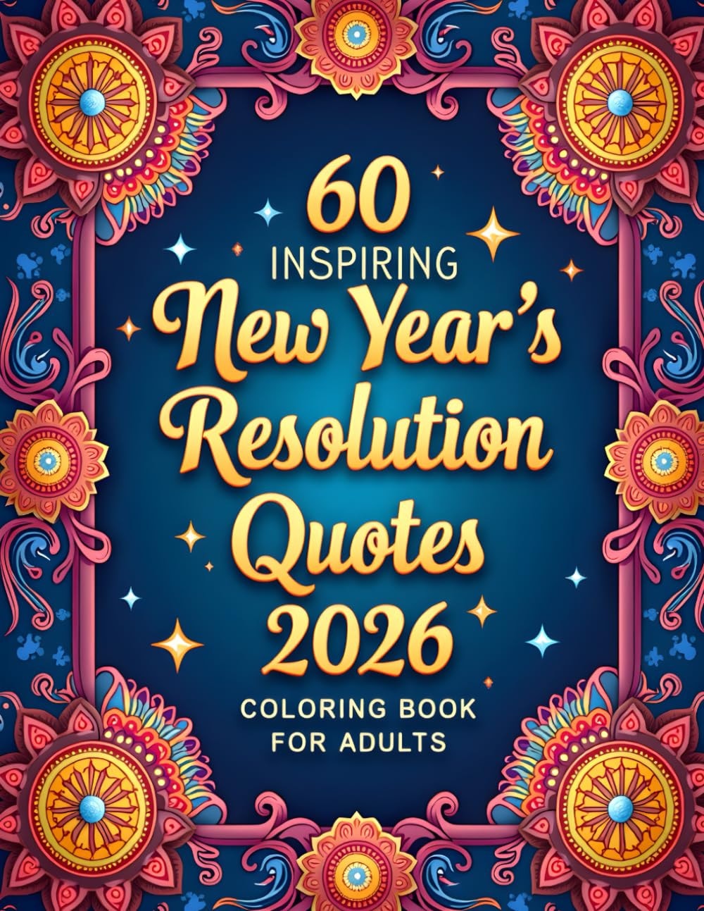 60 Inspiring New Year’s Resolution Quotes for 2026: An Inspirational Adult Coloring Book for Motivation, Mindfulness & Stress Relief