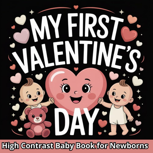 My First Valentine's Day, High Contrast Baby Book for Newborns 0-12 Months: Cute Black and White Illustration for Kids to Develop your Babies ... Baby Gift (Perfect for Babies and Newborns )