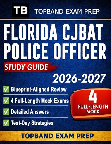 Florida CJBAT Police Officer Study Guide 2026-2027: Blueprint-Aligned Exam Prep with 6 Full-Length Practice Tests, Detailed Explanations, and Spatial Skills including Study Plans