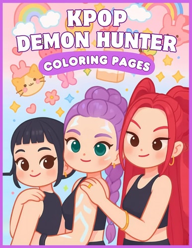 K-Pop Hunters Coloring Book: 110 Fashion Driven Idol Illustrations Inspired by Music, Style & Power