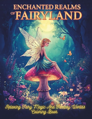 Enchanted Realms Of Fairyland: Relaxing Fairy Magic And Fantasy Worlds Coloring Book