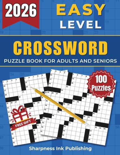 Easy Crossword Puzzle Books For Adults and Seniors - 100 Big Font, Eye-Friendly Puzzles