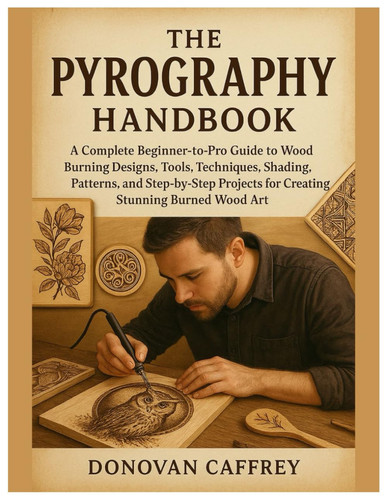 The Pyrography Handbook: A Complete Beginner-to-Pro Guide to Wood Burning Designs, Tools, Techniques, Shading, Patterns, and Step-by-Step Projects for Creating Stunning Burned Wood Art