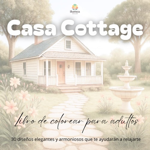 Casa Cottage: Libro de colorear para adultos: 30 diseños elegantes y armoniosos que te ayudarán a relajarte (Spanish Edition)