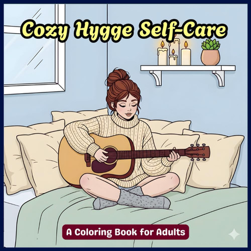 Cozy Hygge Self-Care Coloring Book for Adults: Fuzzy Comfort Scenes, Cozy Girl Season Vibes, Simple & Bold Outline Art for Relaxing Stress Relief