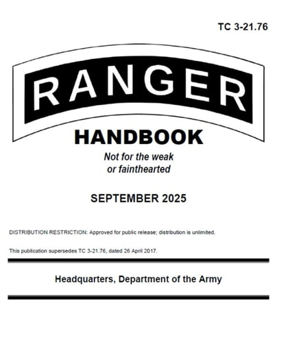 Ranger Handbook TC 3-21.76 September 2025 Small Pocket Size Edition