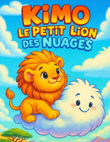 Kimo le Petit Lion des Nuages: En montant sur Nuagis, son nouvel ami nuage, Kimo découvre des îles flottantes... Un livre de coloriage et d’histoire pour les enfants de 2 à 5 ans. (French Edition)