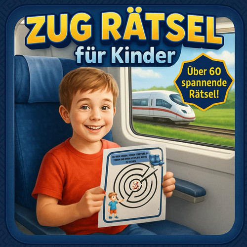 ZUG RÄTSEL für Kinder ab 4 – ZUG Activity Book mit Labyrinthen, Suchbildern & Ausmalmotiven – Ohne Lesen lösbar – Für Vorschule & Grundschule: ... Waggons & Bahnhöfen (German Edition)