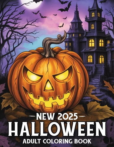 New 2025 Halloween Adult Coloring Book: 50 Spooky Halloween Coloring Book For Adults Autumn Fall Halloween Fantasy Designs for Relaxation