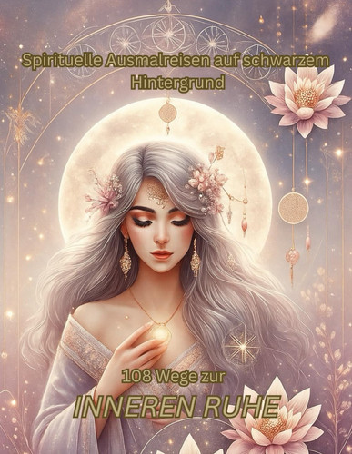 108 Wege zur INNEREN RUHE: Spirituelle Ausmalreisen auf schwarzem Hintergrund ausmalbuch für Erwachsene stressabbau achtsamkeit ruhe finden meditation kreativität (German Edition)