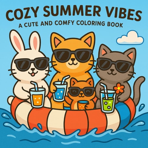 Cozy Summer Vibes: A Cute and Comfy Coloring Book for Adults