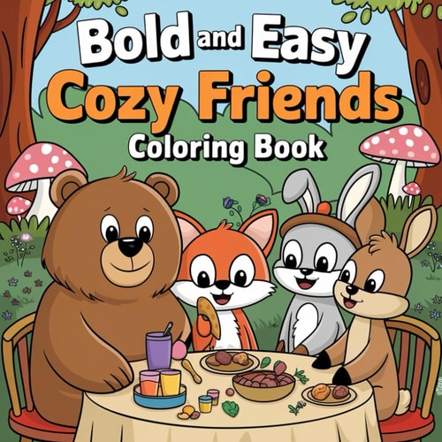 Bold and Easy Cozy Friends Coloring Book