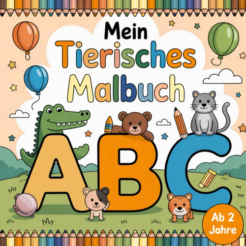 ABC-Malbuch für kleine Künstler – Buchstaben, Tiere & Fantasie ab 2 Jahre (German Edition)