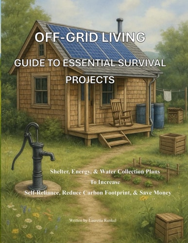 Off-Grid Living Guide to Essential Survival Project: Shelter, Energy, & Water Collection Plans To Increase Self-Reliance, Reduce Carbon Footprint, & Save Money
