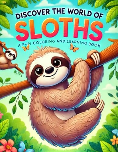 DISCOVER THE WORLD OF SLOTHS: Discover and Color 50 Adorable Sloth Illustrations in This Fun and Educational Book!