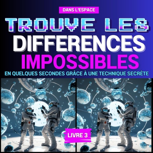 Trouve les différences impossibles, livre 3, dans l'espace: Impressionne tes amis en trouvant les différences les plus difficiles en un rien de temps grâce à une technique secrète ! (French Edition)