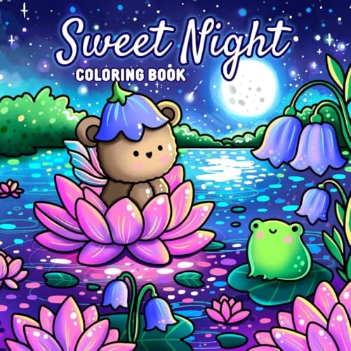 Sweet Night: A Hand-Drawn Coloring Book for All Ages – 42 Magical Illustrations of Starry Skies, Cute Animals, and Peaceful Night Scenes: Relax and ... Perfect for Coloring Enthusiasts of All Ages