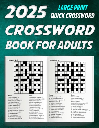 Crossword Book for Adults Large print: 100 Medium-difficulty Quick Crosswords - A Mind-Sharpening Collection of British-Style Quick Crosswords with Solutions
