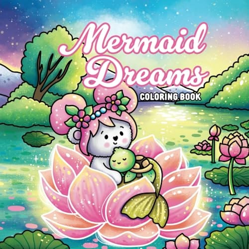 Mermaid Dreams Coloring Book: A Magical Collection of Hand-Drawn Pages Featuring Adorable Fuzzy Animal Mermaids