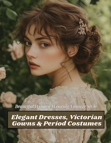 Beautiful Women Wearing Vintage Style Elegant Dresses, Victorian Gowns & Period Costumes – A Fashion Coloring Book for Adults