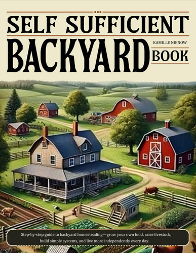 SELF SUFFICIENT BACKYARD BOOK Step-by-step Guide to Backyard Homesteading-grow Your Own Food,... Raise Livestock, Build Simple Systems, and Live