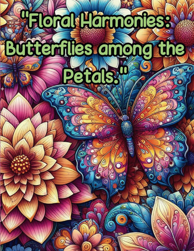 "FLORAL HARMONIES - Butterflies Among the Petals." this Subtitle Captures the Beauty and Delicacy... of a Coloring Book Dedicated to Flowers