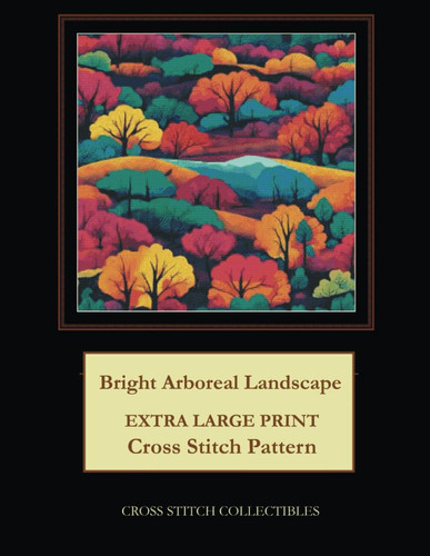 BRIGHT ARBOREAL LANDSCAPE - Extra Large Print Cross Stitch Pattern