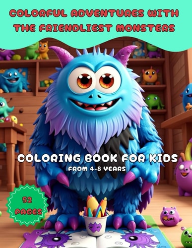 Colorful Adventures with the Friendliest Monster - COLORING BOOK FOR KIDS: Discover a Universe of Fun and Friendship with Friendly Monsters from 4-8 years