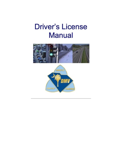 South Carolina Driver's License Manual: Full Color and Size, Drivers Permit Book, With Practice Questions (South Carolina Driver's License Manuals)