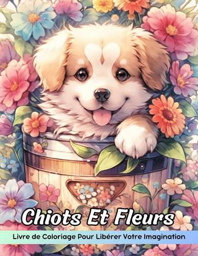Chiots Et Fleurs Livre de Coloriage: Coloriage De Chiots Et De Fleurs, De Charmants Compagnons Canins Au Milieu De Jardins Fleuris (French Edition)