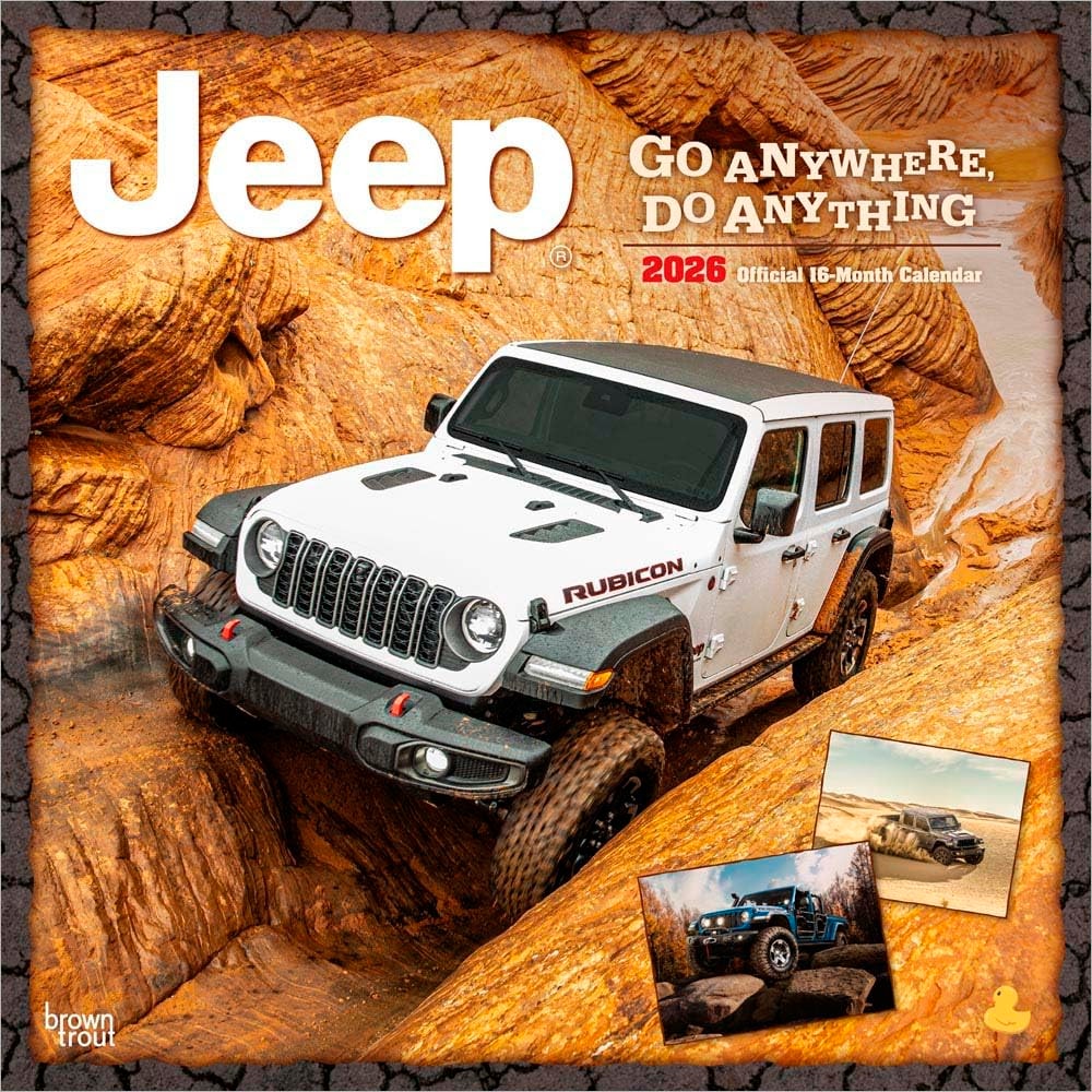Jeep Official 2026 12 x 24 Inch Monthly Square Wall Calendar