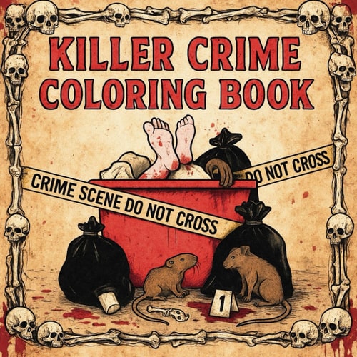 Killer Crime Coloring Book: Crime Scenes, Serial Killers, Quotes & Clues