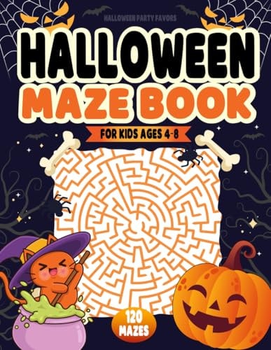 Halloween Party Favors: Halloween Maze Book For Kids Ages 4-8: 120 Spooky Mazes With Fun Trick or Treat Adventure Puzzles Activity Book for Kids To ... (Halloween Gifts for Kids & Party Favors)