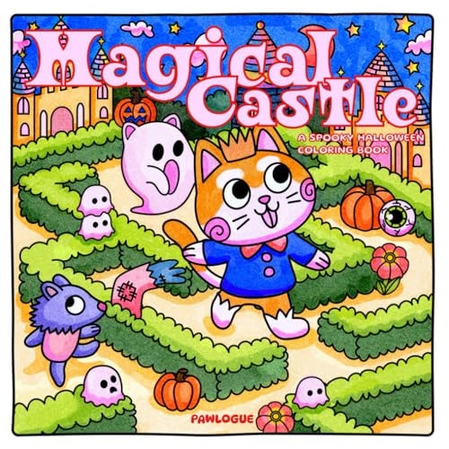 Magical Castle: A Spooky Halloween Coloring Book for Adults and Teens – Relaxing Scenes with Cute Cats and Animal Characters