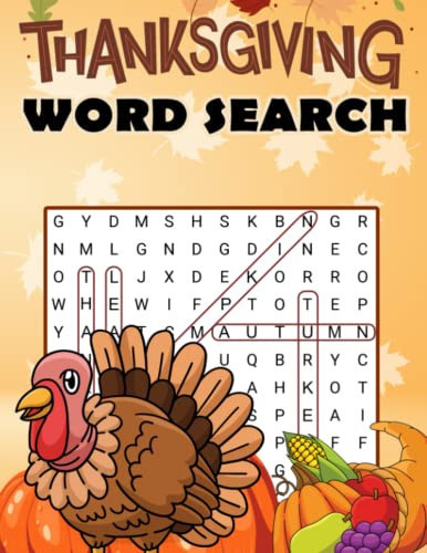 Farewell Gifts For Coworkers Women Thanksgiving Word Search: Thanksgiving Activity Seek with Solutions | Fall Word Find Themed Collection for Seniors | Exercise Season Games with Answers