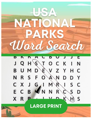USA National Parks Word Puzzles - ideal for kids and adults!