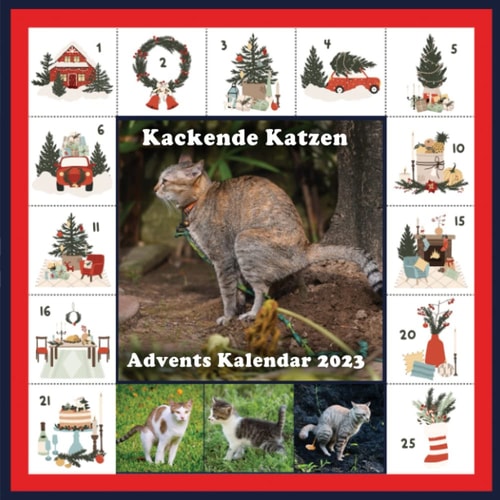 Kackende Katzen AdventsKalendar 2023: Adventskalender kackende katzen 2023: kackende katzen Adventskalender 2023 Pooping Cats -Gifts for occasions for men, women or children (German Edition).