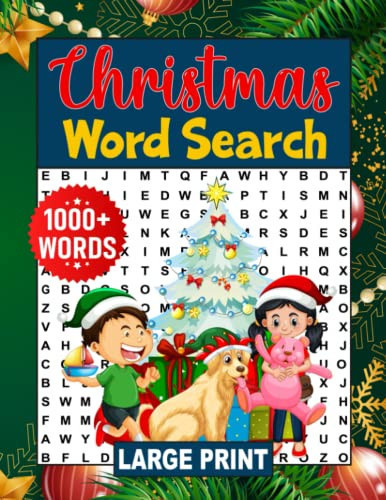 Christmas Word Search Large Print: Christmas Word Search Puzzle Book for Adults and Teens With Solutions