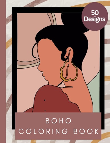 Minimalistic Boho Coloring Book Relaxation Therapy for Teens & Adults: Abstract Coloring Pages: Boho Themed With Very Minimalistic Drawings