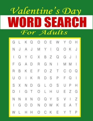 Valentine's Day Word Search Puzzle For Adults: Valentine's Day Word Search Puzzles for seniors, adults, and teens with a Valentine's Theme