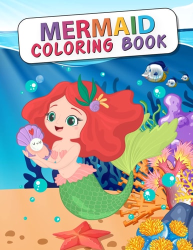 Mermaid Coloring Book: Coloring book for adults with beautiful mermaids, underwater world and its inhabitants, detailed designs for relaxation Cover8_5x11