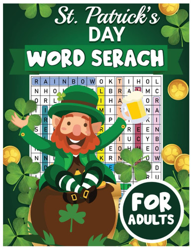 St Patrick's Day Word Search for Adults: Large Print St. Patrick's Day Word Search Puzzle Book for Adults with Solutions | Funny Gift for Kids, Friends, Family