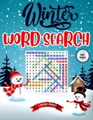 Winter Word Search Large Print: Word Find Puzzle Book to Keep the Brain Active for Adults, Teens, and Children